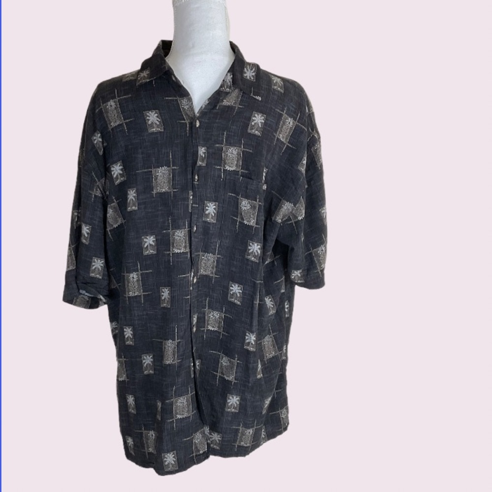 Vintage Campia Moda Rayon Hawaiian Palm Tree Shirt